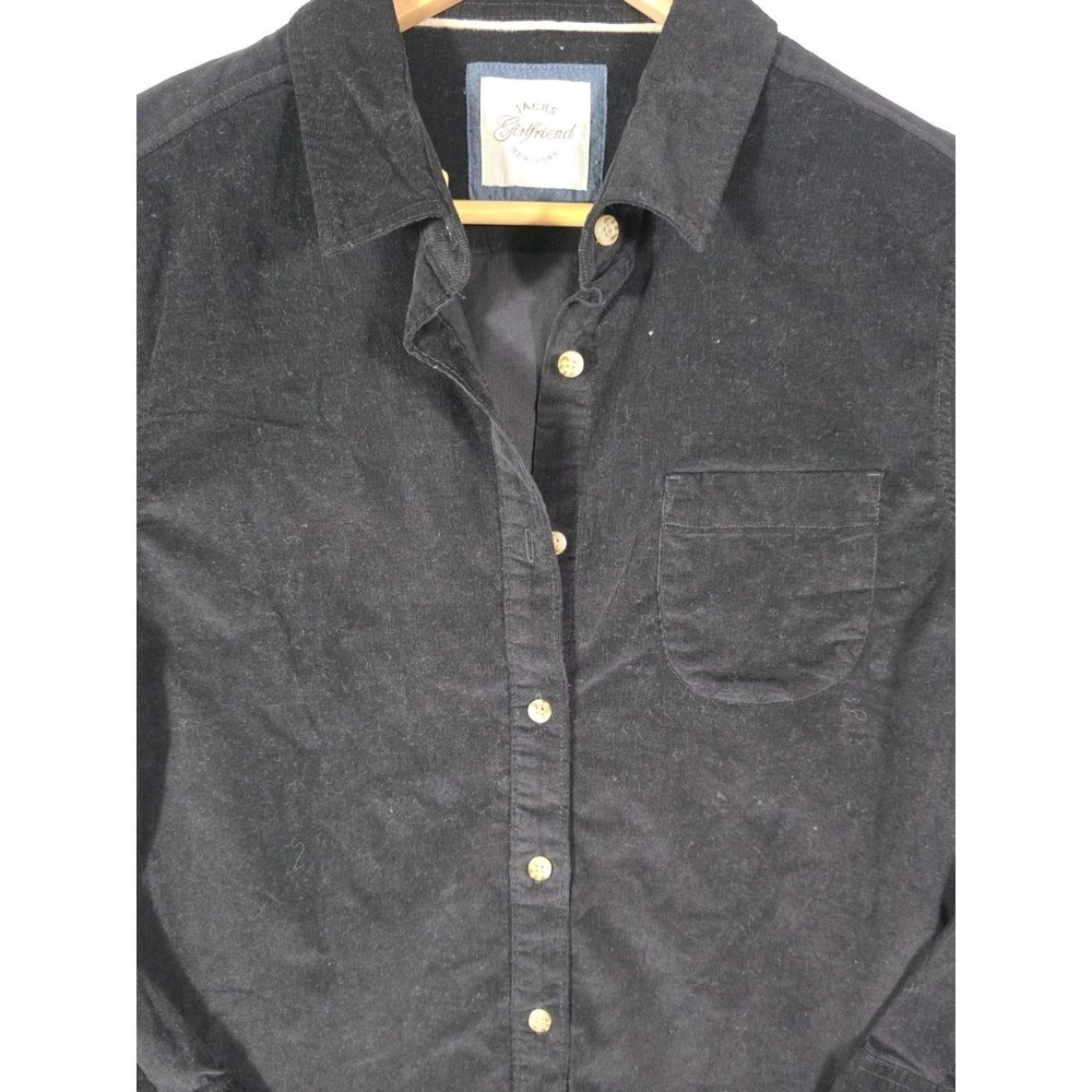 Jachs Girlfriend Black Corduroy Button Up Shirt Women's Small NWT Collared - Picture 3 of 10